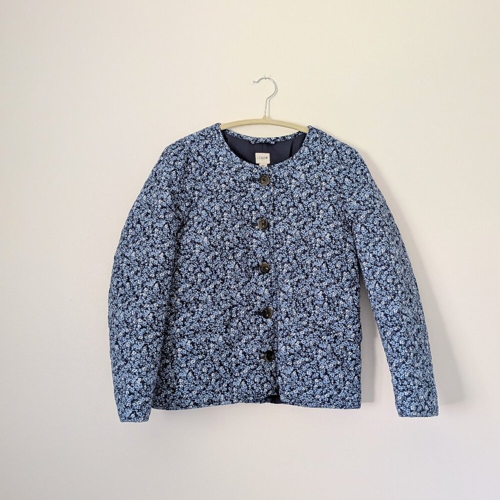 SOLD J.Crew Floral Quilted Jacket size 6 Petite